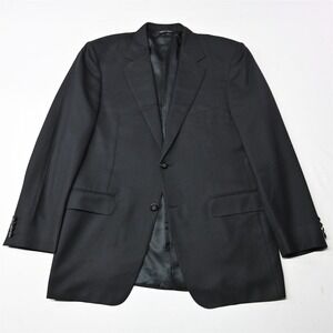 Canali 40R‎ Black Full Canvas Wool Mens Blazer Sport Coat Suit Jacket